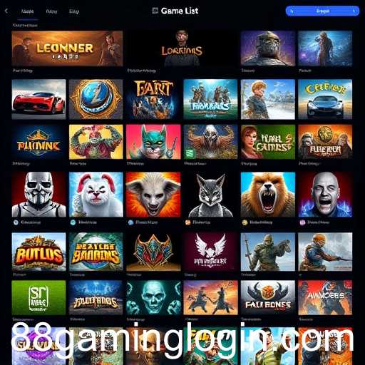 Exploring the 'Game List' Category with 88gaming Login
